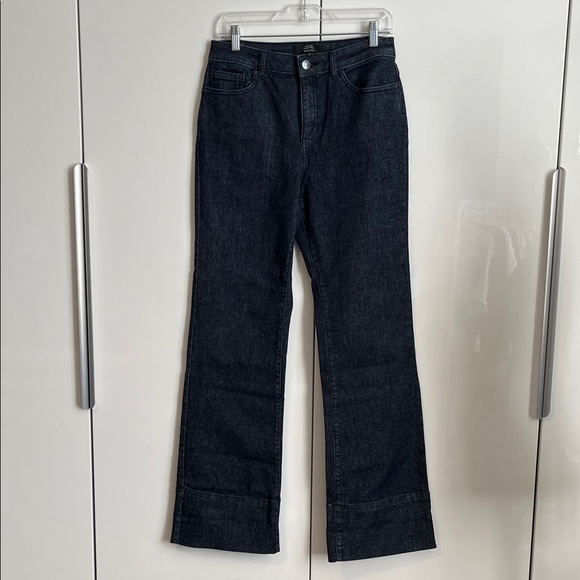 RW&CO Women's Deep Indigo Flare Leg Denim Jeans Stretch, Size 28 - Picture 3 of 11